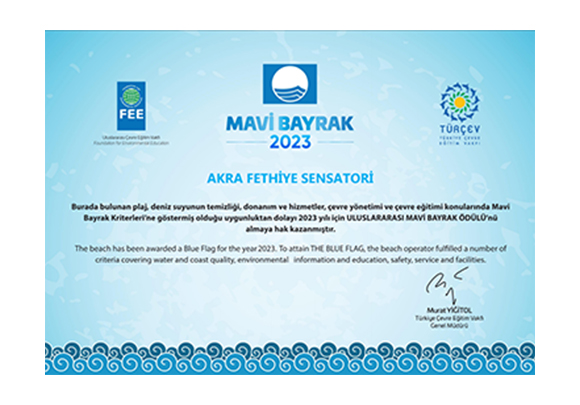 Akra Fethiye Odul Mavi Bayrak
