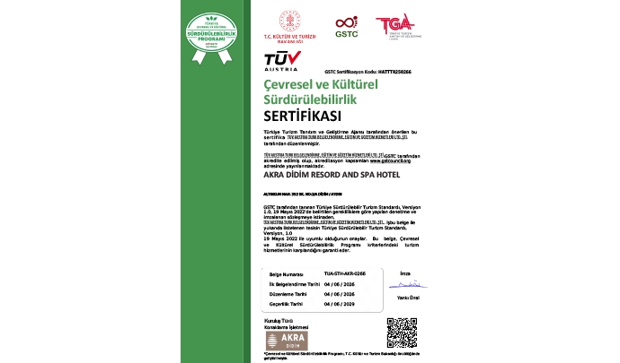 Akra Didim Sertifika Card